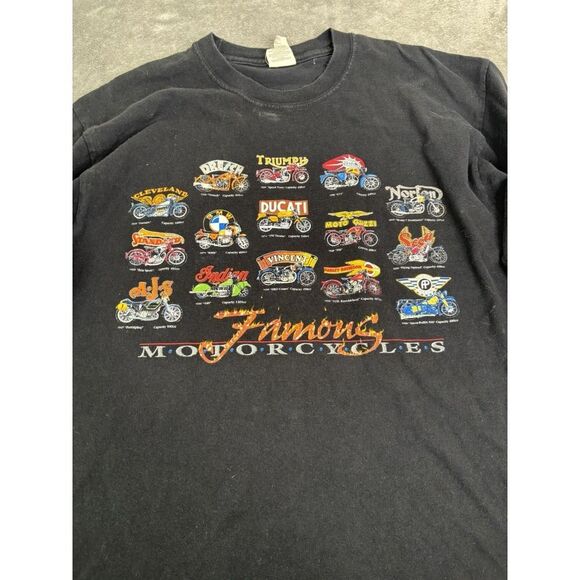 Vintage Famous Motorcycles Short Sleeve T Shirt Men's Size Large Black - Picture 5 of 10